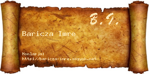 Baricza Imre névjegykártya